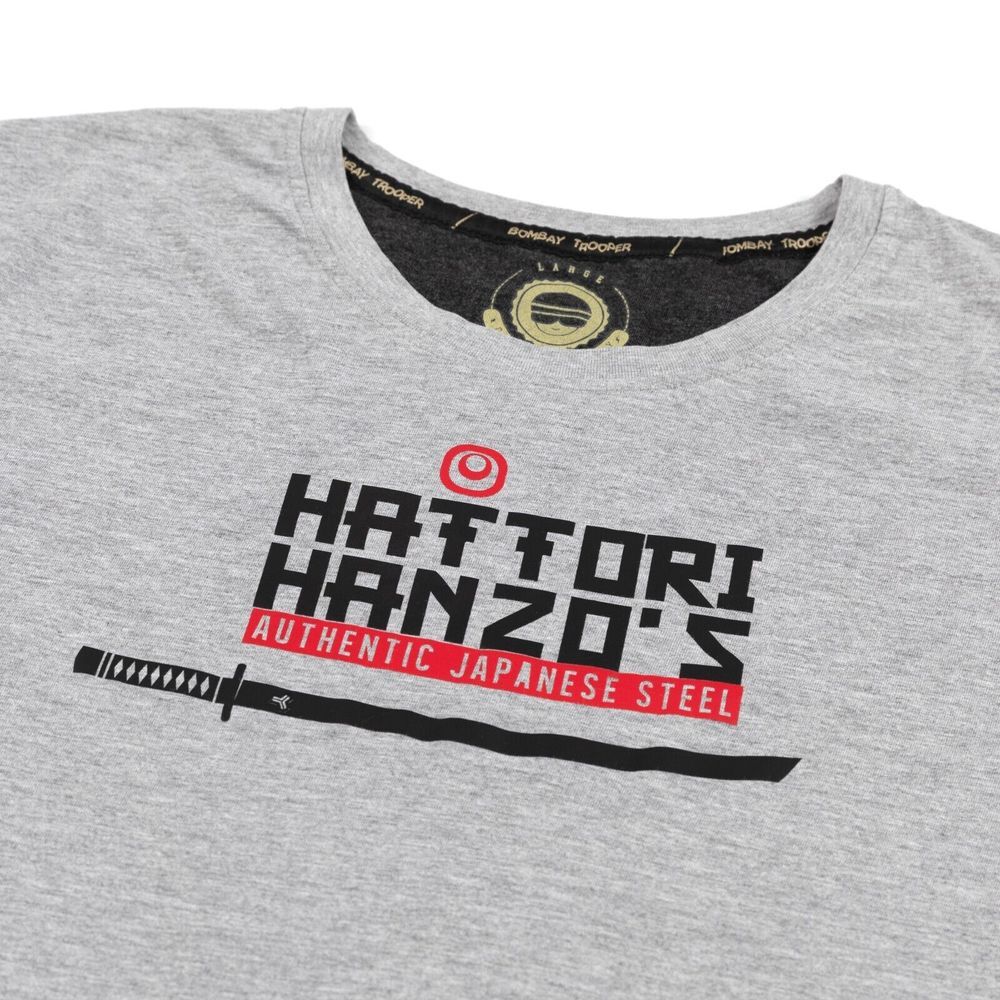 Hattori Hanzo Authentic Japanese Steel Graphic T-Shirt  Gray‎ Size Large EUC